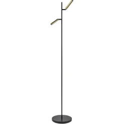 Vloerlamp Flute 2l zwart/matgoud pushdim>Straluma Hot