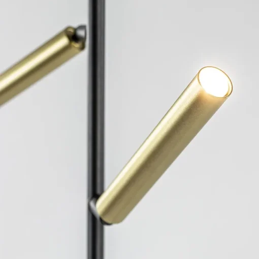 Vloerlamp Flute 2l zwart/matgoud pushdim>Straluma Hot