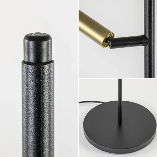 Vloerlamp Flute 2l zwart/matgoud pushdim>Straluma Hot