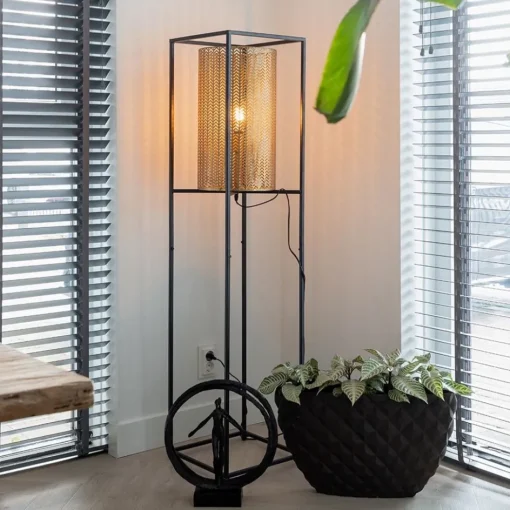 Vloerlamp Frame zwart/goud>Straluma Best
