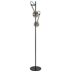 Vloerlamp Globe 2-L zwart/goud smokeglas>Straluma Sale