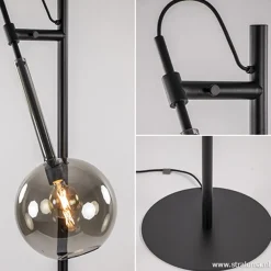 Vloerlamp Globe 1L zwart/smoke glas 25cm></noscript>Straluma Hot