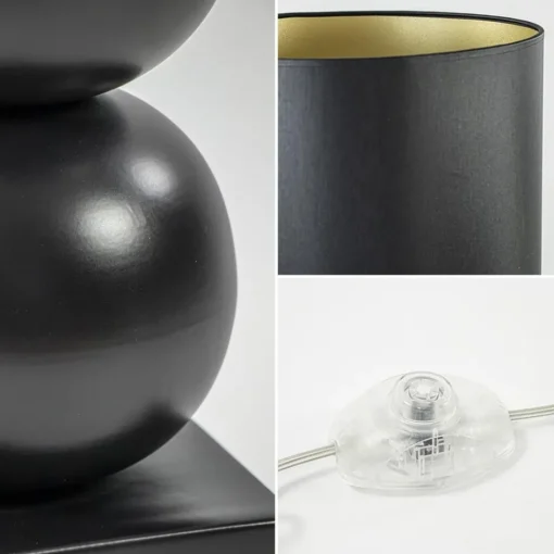 Vloerlamp hotel chic zwart met kap zwart/goud>Straluma Hot