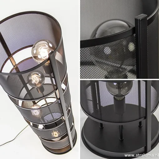 Vloerlamp 4L cilinder gaas zwart>Straluma Sale
