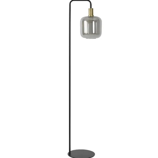 Vloerlamp Lekar zwart met smoke glas>Straluma