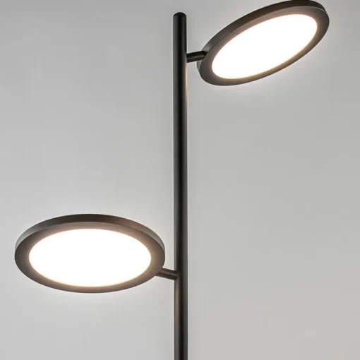 Vloerlamp 2-lichts zwart inclusief 3-standen dimbaar LED>Straluma Best