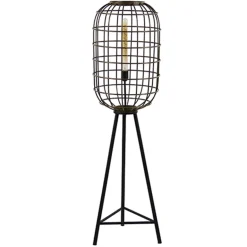 Vloerlamp oud-brons zwart kooi>Straluma Sale