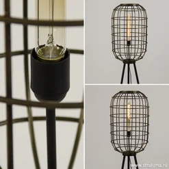Vloerlamp oud-brons zwart kooi>Straluma Sale