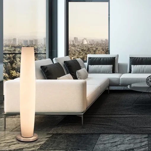 Vloerlamp Terra nikkel/wit glas dtw>Straluma Best
