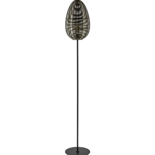 Vloerlamp Yaelle antiek brons met zwarte voet>Straluma New
