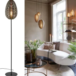 Vloerlamp Yaelle antiek brons met zwarte voet></noscript>Straluma New