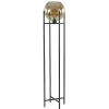 Vloerlamp zwart + amber glazen bol>Straluma Outlet