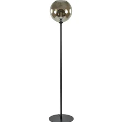 Vloerlamp zwart + smoke glas>Straluma Discount