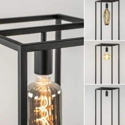 Vloerlamp zwart frame met houten plank></noscript>Straluma