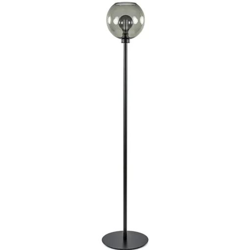 Vloerlamp zwart met smoke glazen kap>Straluma Sale