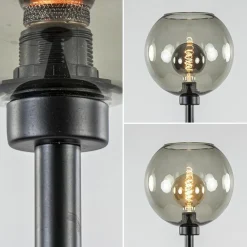 Vloerlamp zwart met smoke glazen kap></noscript>Straluma Sale