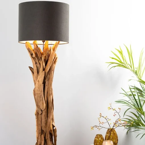 Vloerlamp/lampvoet Margret hout naturel excl kap>Straluma Discount