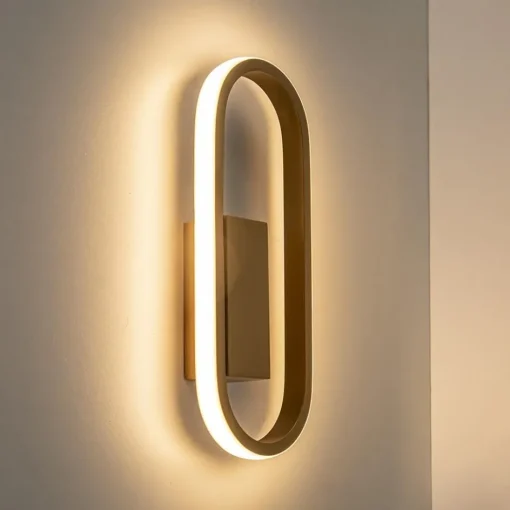 Wandlamp Anello ovaal matgoud 2700k dim.>Straluma Hot