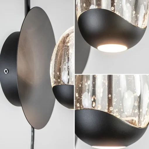 Wandlamp Black Egg zwart/helder glas>Straluma Online
