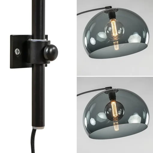 Wandlamp boog met smoke plexibol kap>Straluma Online