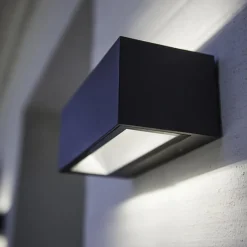 Wandlamp breed up+down antraciet IP54><noscript><img width=