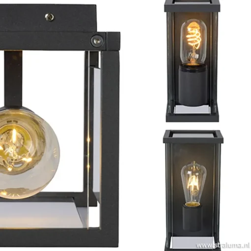 Wandlamp buiten antraciet/glas IP54>Straluma Hot