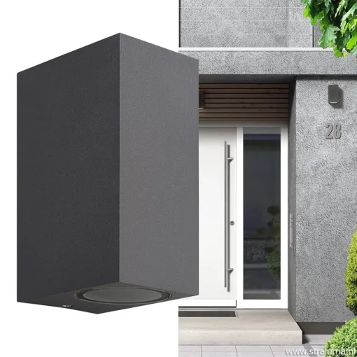 Wandlamp buiten antraciet up+down IP54>Straluma Discount