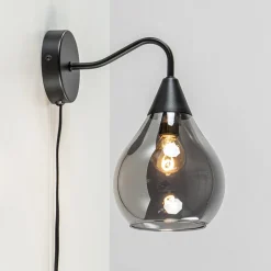 Wandlamp Cambio zwart + smoke glas>Straluma Hot