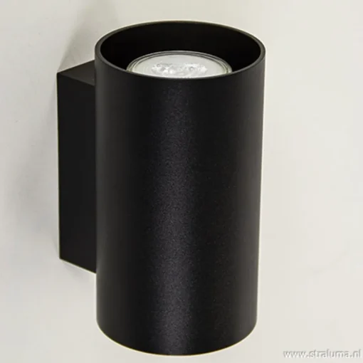 Wandlamp cilinder zwart up+down gu10>Straluma Discount