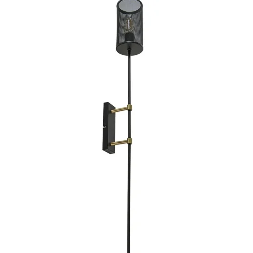 Wandlamp cilinder zwart/goud XL>Straluma Best