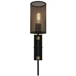 Wandlamp cilinder zwart/goud S></noscript>Straluma Hot
