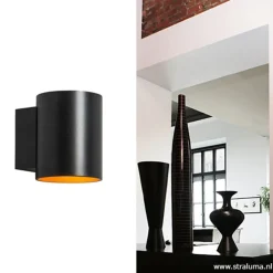 Wandlamp cilinder zwart/goud></noscript>Straluma Online