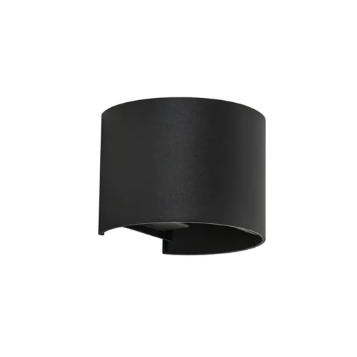 Wandlamp Davos afgerond zwart IP54 2700k>Straluma