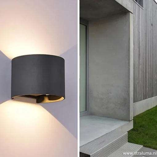 Wandlamp Davos verstelbaar antraciet IP54>Straluma Best