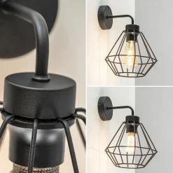 Wandlamp draadkorf zwart></noscript>Straluma