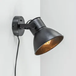 Wandlamp Eliano zwart industrieel>Straluma Best