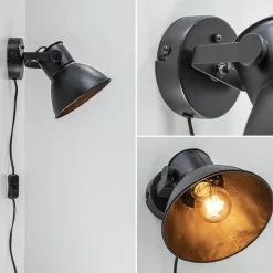 Wandlamp Eliano zwart industrieel></noscript>Straluma Best