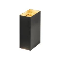 Wandlamp Eros rechthoek zwart/matgoud 2xgu10>Straluma Sale
