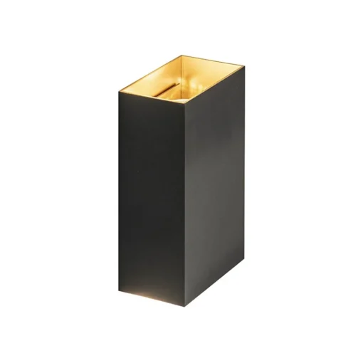 Wandlamp Eros rechthoek zwart/matgoud 2xgu10>Straluma Sale