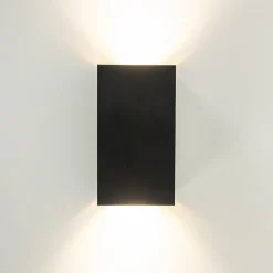 Wandlamp Eros rechthoek zwart/matgoud 2xgu10></noscript>Straluma Sale