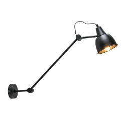 Wandlamp industrieel verstelbare arm zwart>Straluma Online