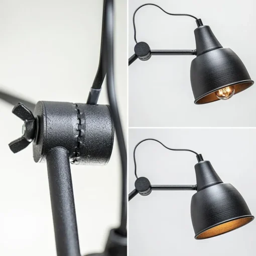 Wandlamp industrieel verstelbare arm zwart>Straluma Online