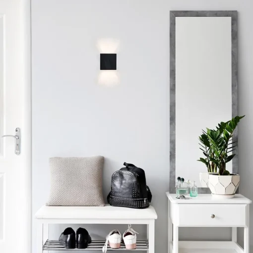 Wandlamp kubus verst. zwart/grijs ex.g9>Straluma