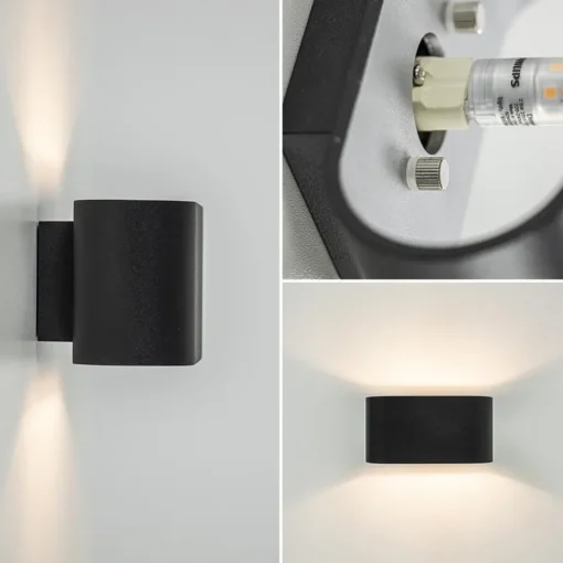 Wandlamp ovaal zwart/zilver g9>Straluma