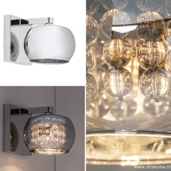Wandlamp Pearl glas/chroom></noscript>Straluma Outlet