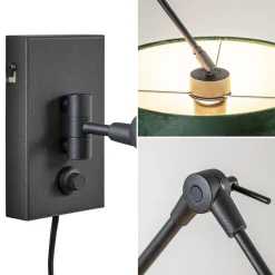 Wandlamp Prestige Chic zwart/kap groen></noscript>Straluma Sale