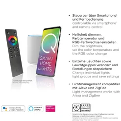 Wandlamp Q-Mia smart antraciet rgbw></noscript>Straluma Discount