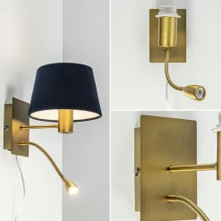 Wandlamp Regina antiek brons met leesarm exclusief kap></noscript>Straluma Clearance