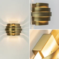 Wandlamp Scudo brass 20cm></noscript>Straluma Outlet