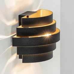 Wandlamp Scudo zwart/goud 20cm>Straluma